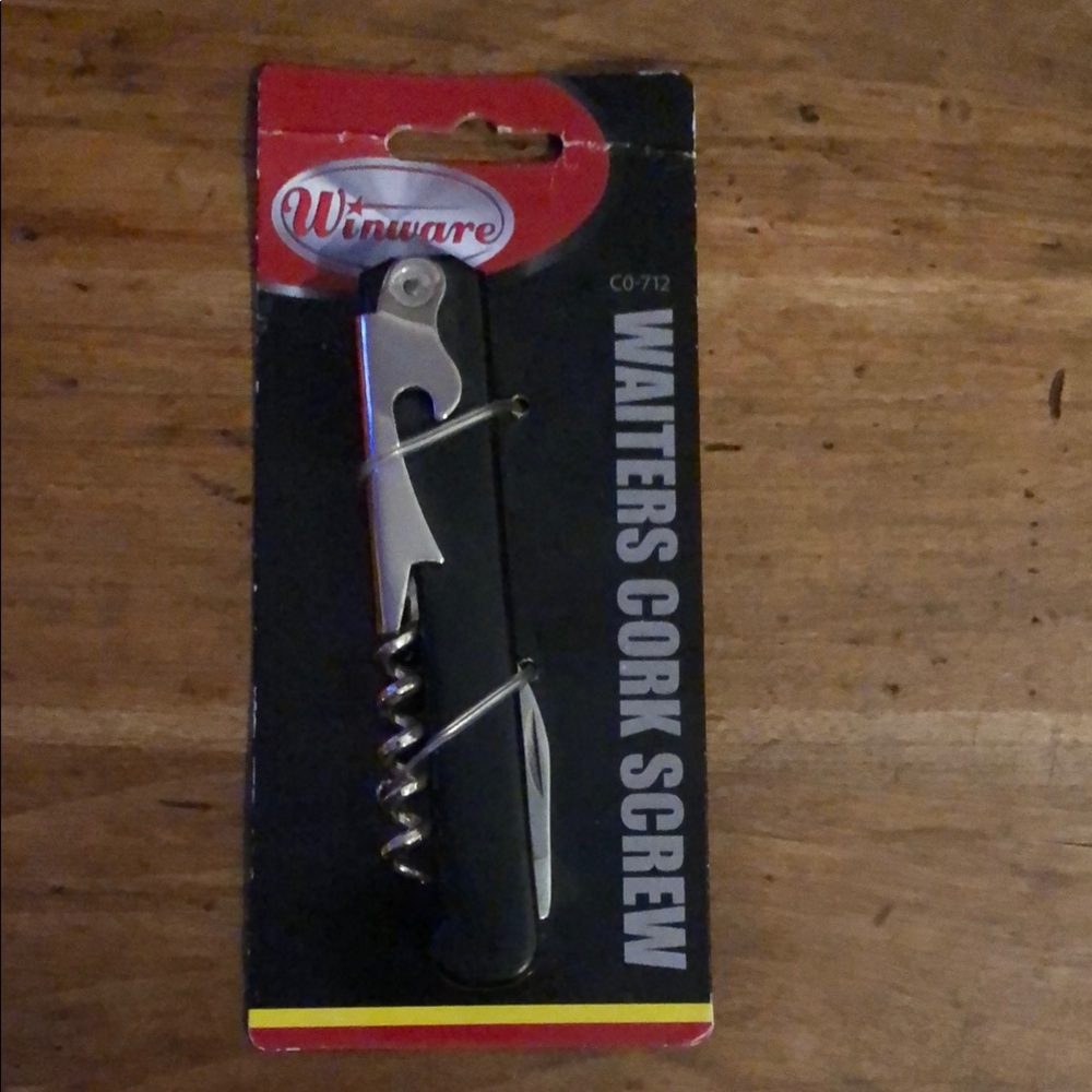 Winware Black Waiters Cork Screw